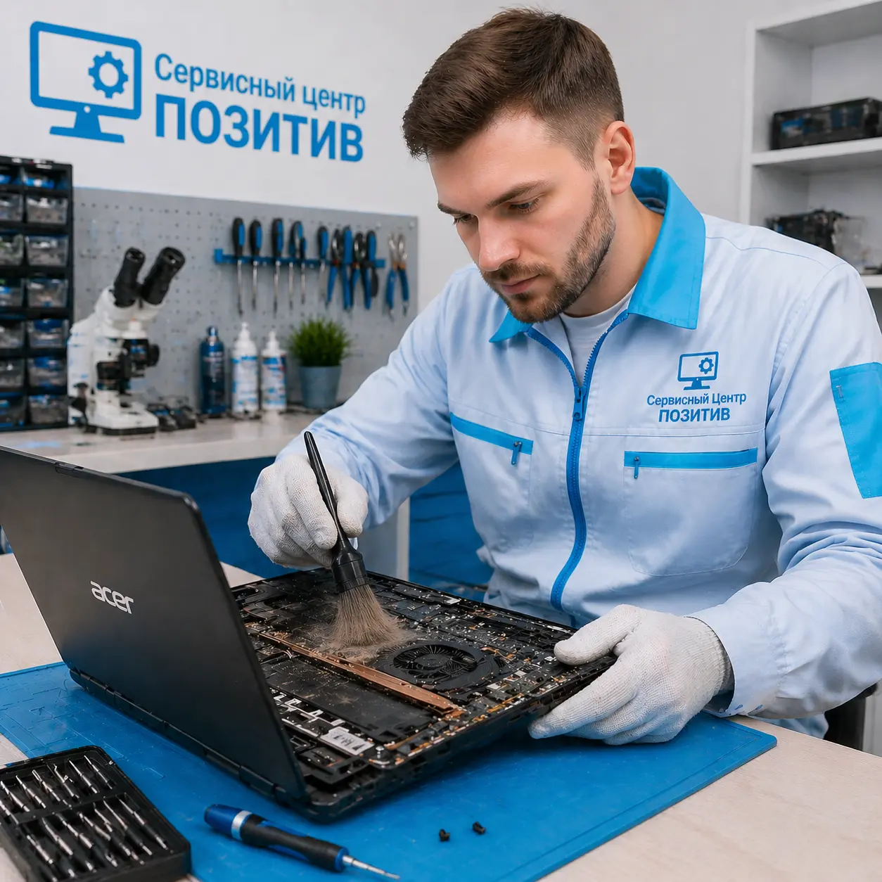 Чистка ноутбука Acer от пыли в Зеленограде | Замена термопасты