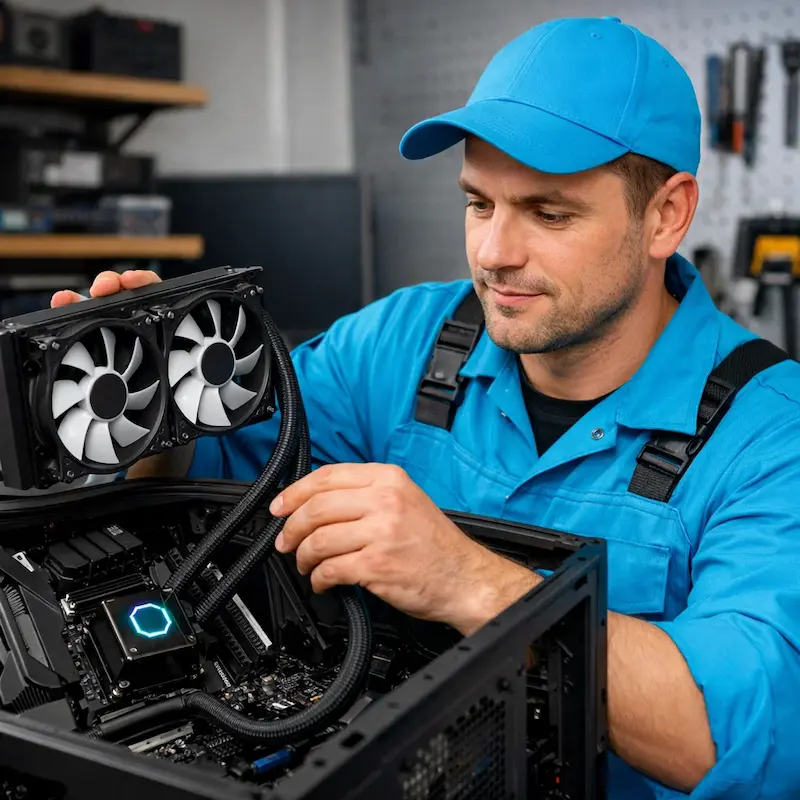 Установка водяного охлаждения на компьютер в Зеленограде